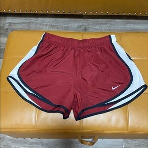 Nike Women's Red and White Athletic Shorts size M great condition